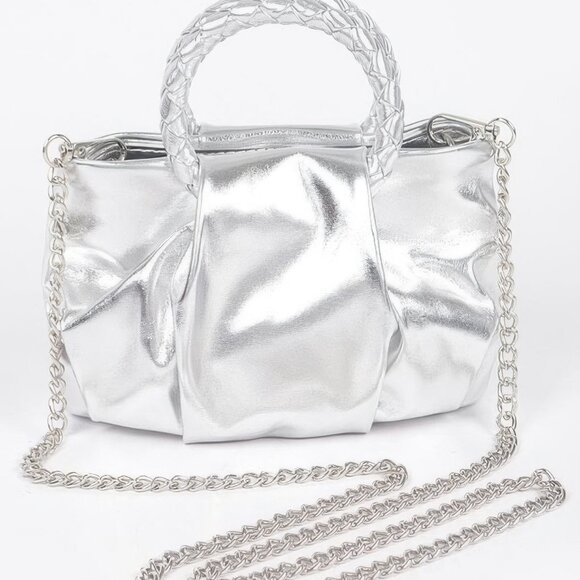 Metallic Top Handle Crossbody Bag - Picture 7 of 7